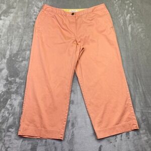 Tommy Bahama Stretch Capri Pants Coral Orange Women Sz 10 Fit 31" Cropped Casual